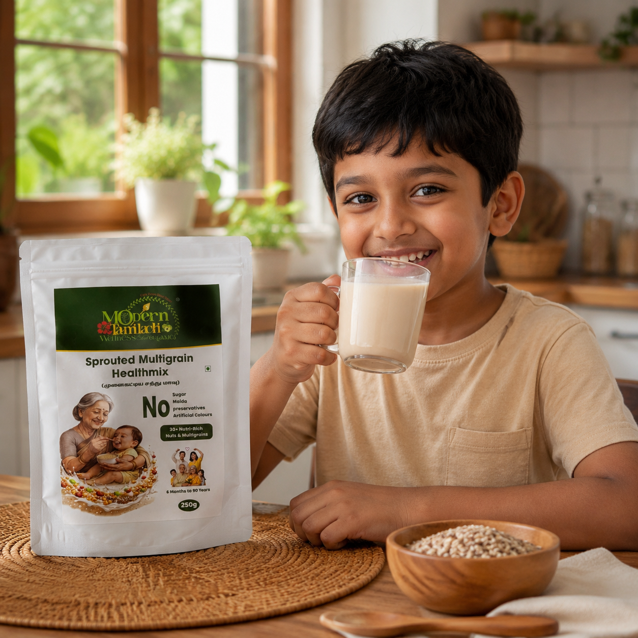Sprouted Ragi Choco Nutri Mix with Mixed Nuts – Healthy Breakfast & Nutrition Drink – 250g