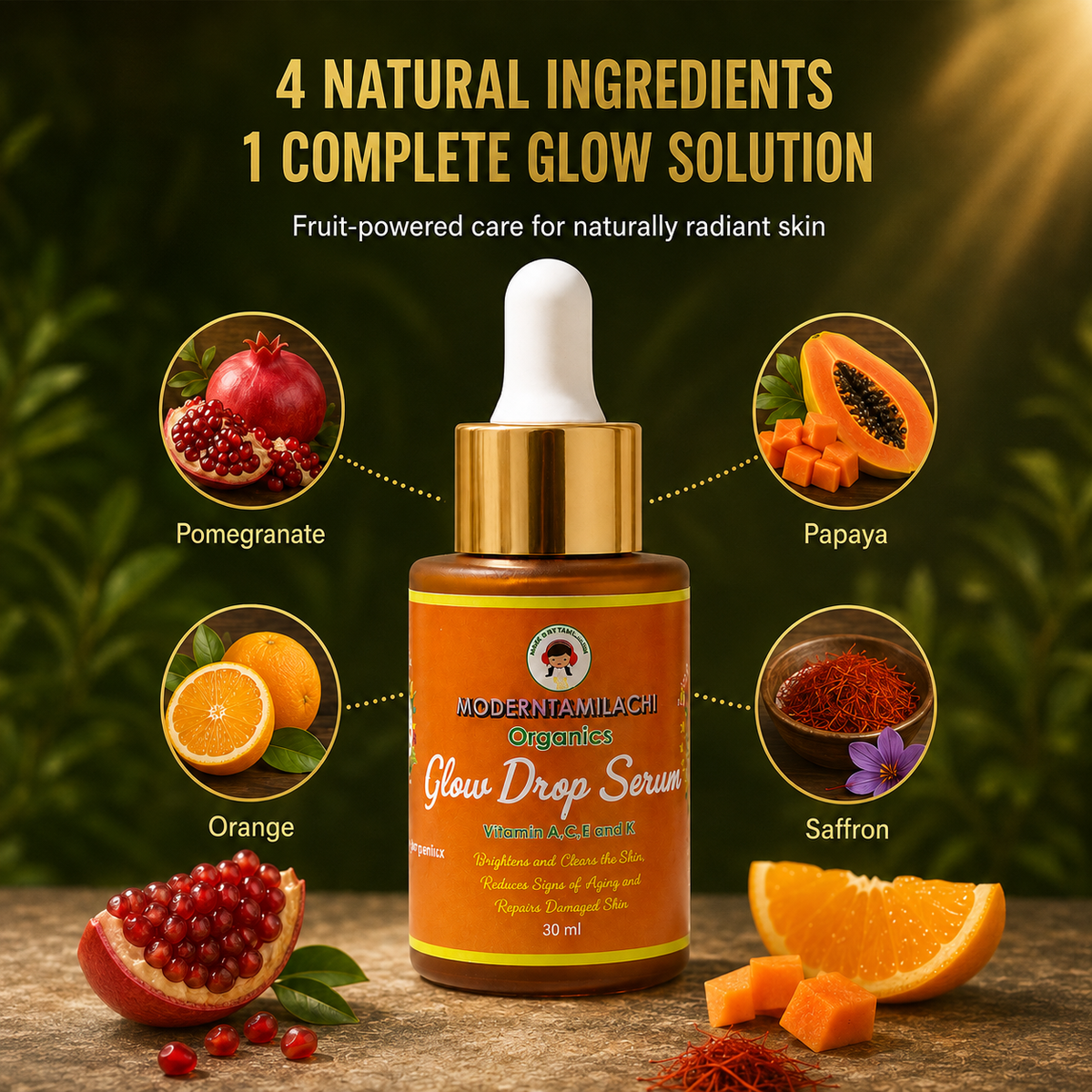 Glow Drop Serum – Natural Skin Brightening Face Serum – 30ml