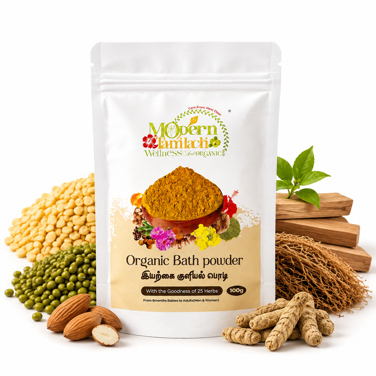 Organic Bath Powder – Herbal Skin Cleansing Powder – 100g