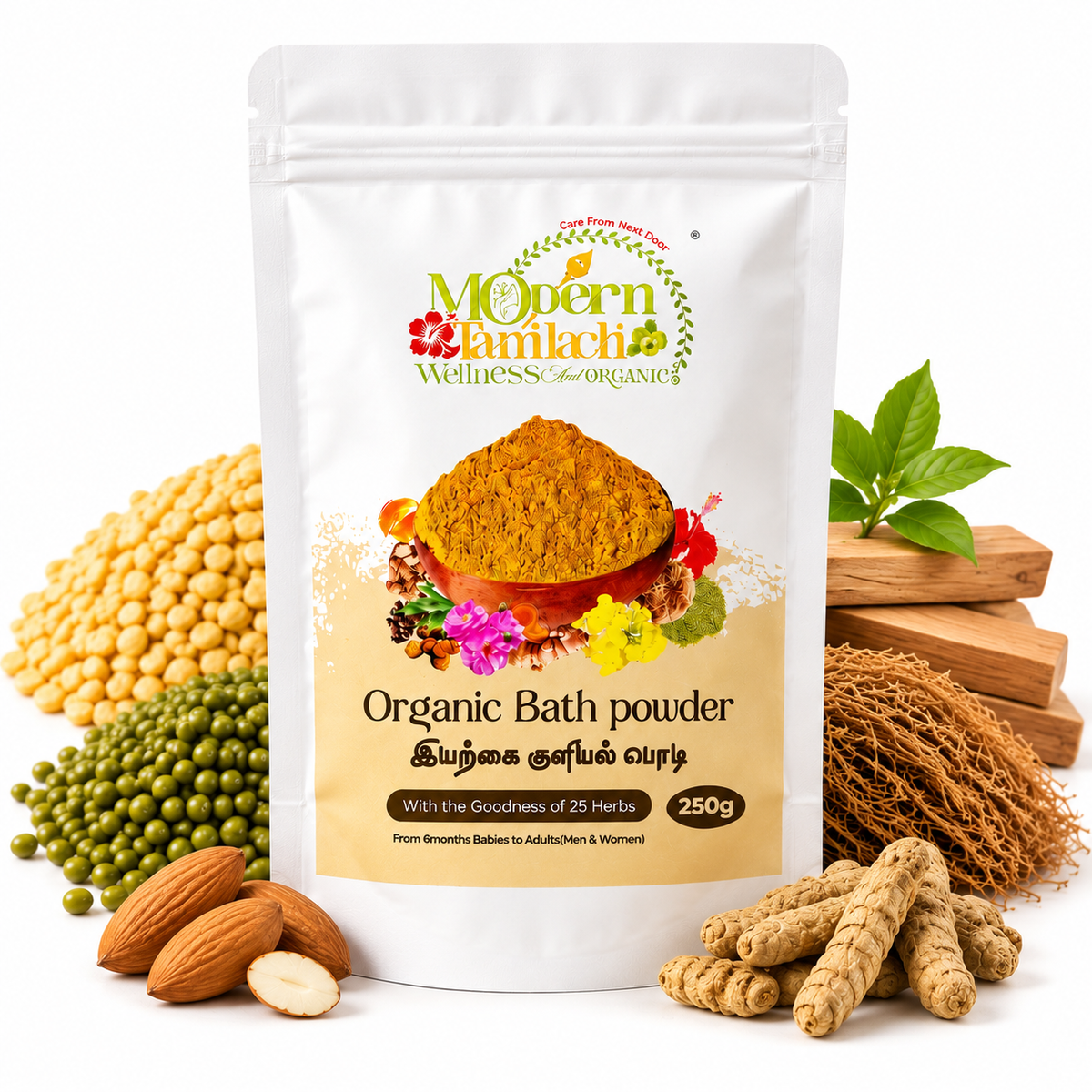 Organic Bath Powder – Herbal Skin Cleansing Powder – 250g