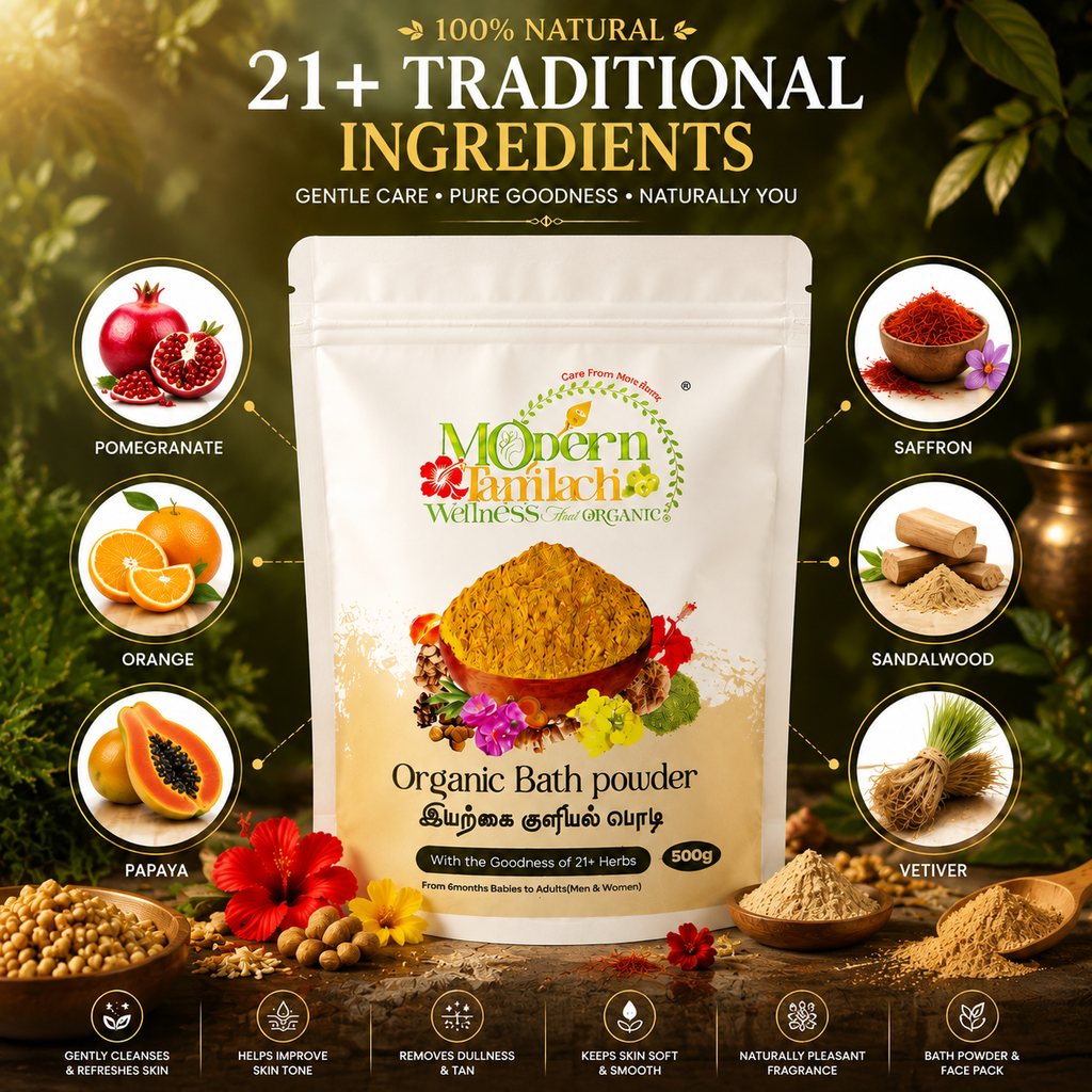 Organic Bath Powder – Herbal Skin Cleansing Powder – 500g