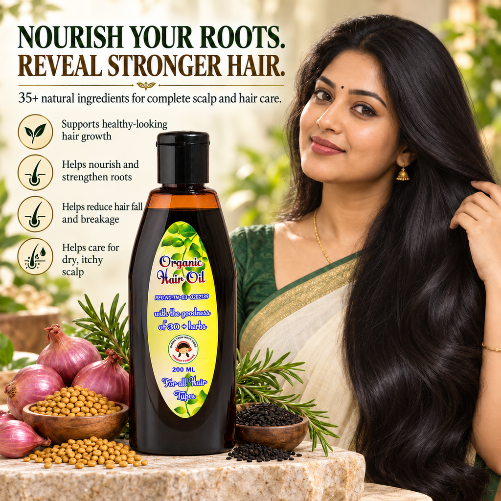 Organic Hair Oil – Natural Hair Growth & Scalp Nourishment – 200ml