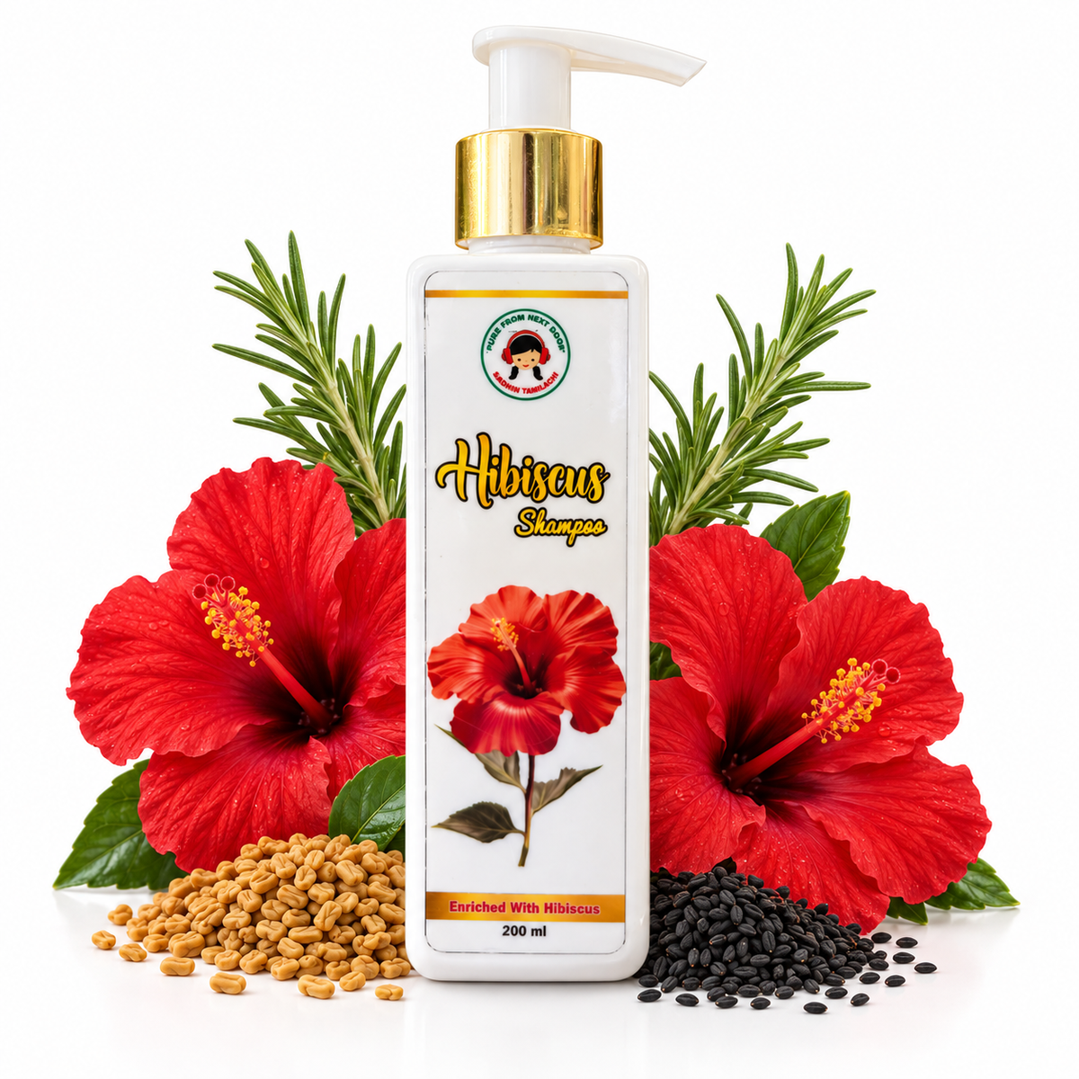 Hibiscus Shampoo – Herbal Hair Strengthening Shampoo – 200ml