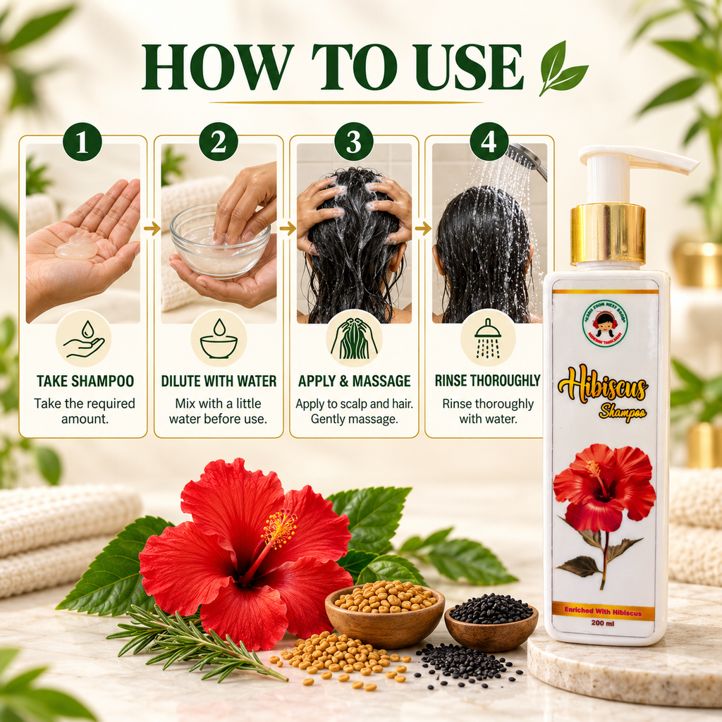 Hibiscus Shampoo – Herbal Hair Strengthening Shampoo – 200ml