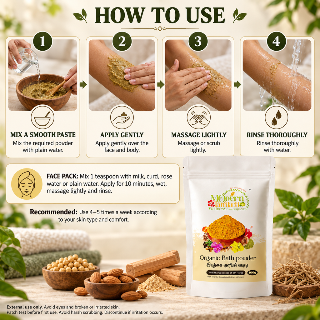 Organic Bath Powder – Herbal Skin Cleansing Powder – 100g