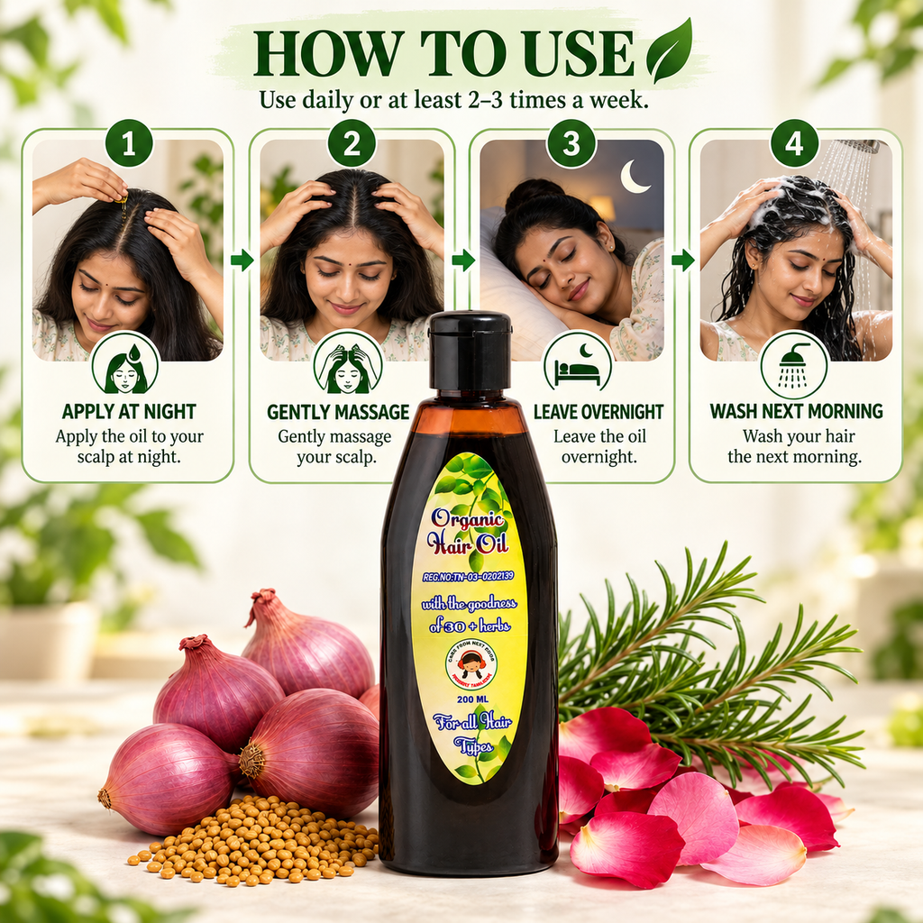 Organic Hair Oil – Natural Hair Growth & Scalp Nourishment – 200ml