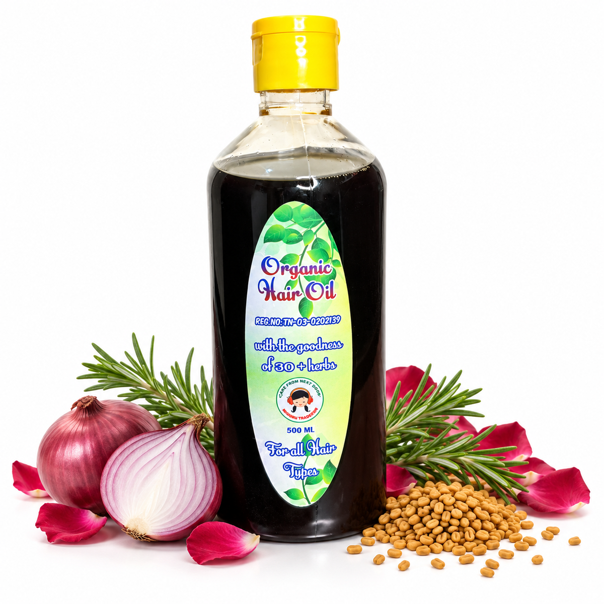 Organic Hair Oil – Natural Hair Growth & Scalp Nourishment – 500ml